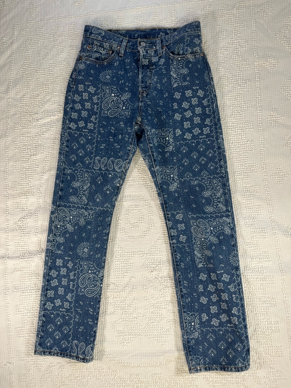 Levi's Blue Bandana-Print Skinny Jeans